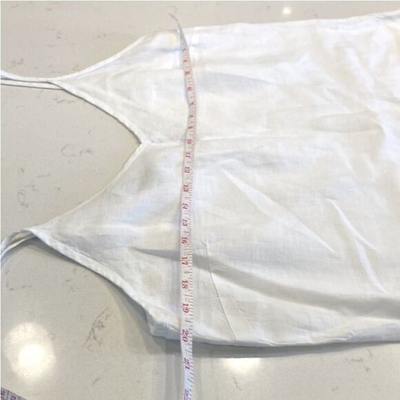 Haris Cotton 100% Linen Greece Simple Minimalist Cami Mini Ruffled Dress XL - Picture 4 of 7